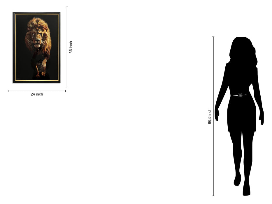 Majestic Mane - 24" x 36" Framed Wall Art - Brown