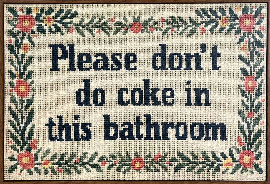 Bathroom Wit II Hand-Embellished Canvas In Frame - Brown / Ivory