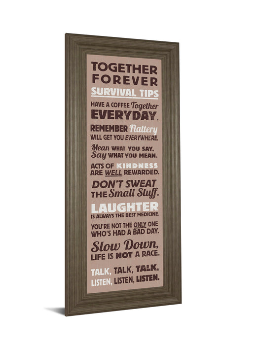 Survival Tips I By The Vintage Collection - Framed Print Wall Art - Light Brown