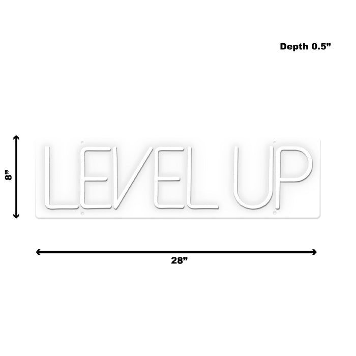 Neon Level Up - White