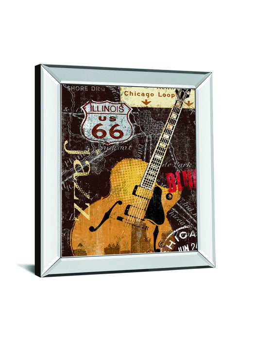 Chi-Town By Mallett, K - Mirror Framed Print Wall Art - Yellow