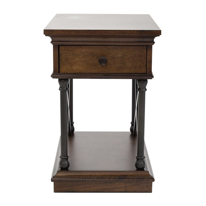 Tribeca - Drawer Chair Side Table - Cordovian Brown