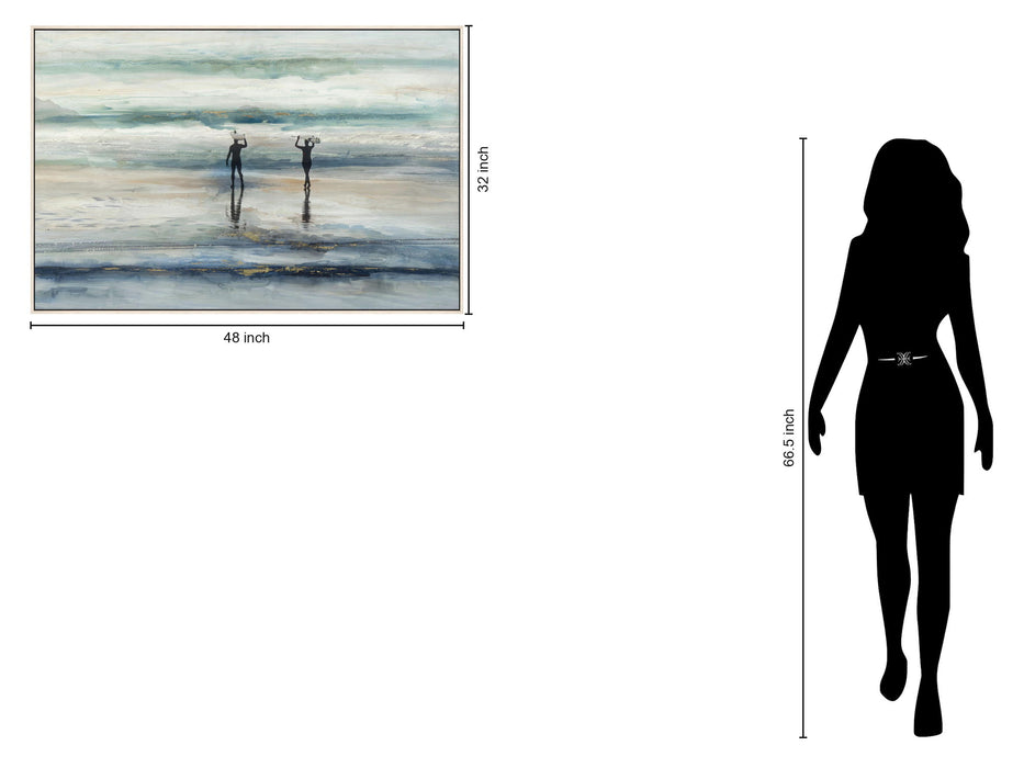 Surfer Stroll - 32" x 48" Framed Wall Art