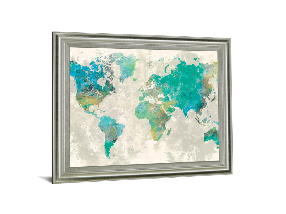 Aqua Atlas - 28" x 34" Framed Wall Art