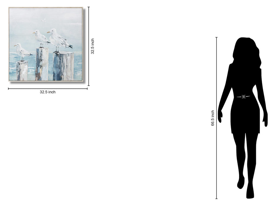 Seaside Trio Serenity - 33" x 33" Framed Wall Art