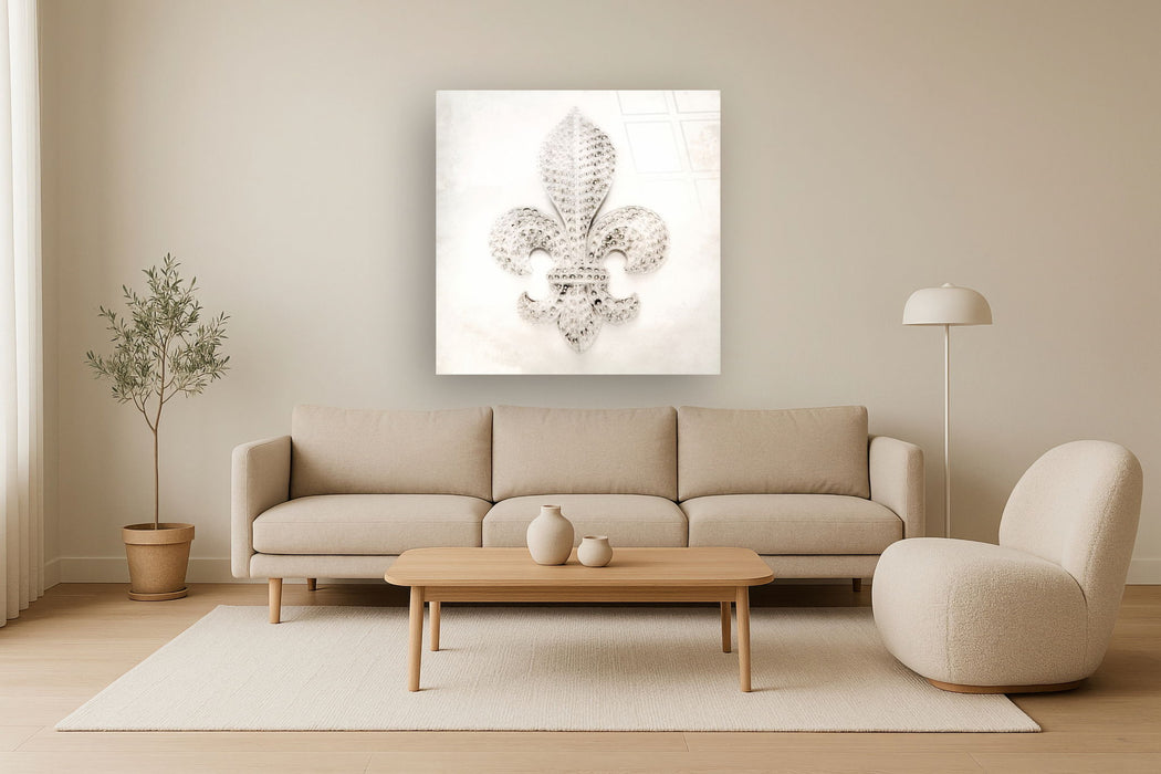 Tempered Glass With Foil & Rhinestones - Fleur in Gems - White