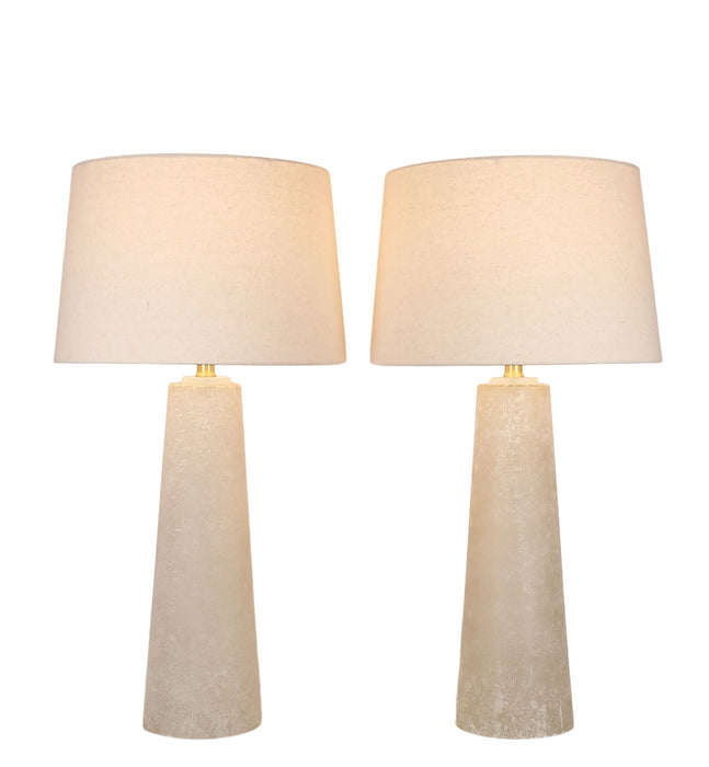 Mystic Frost Glass Table Lamp With Night Light (Set of 2) - Frosted Glass / Frosted Crystal