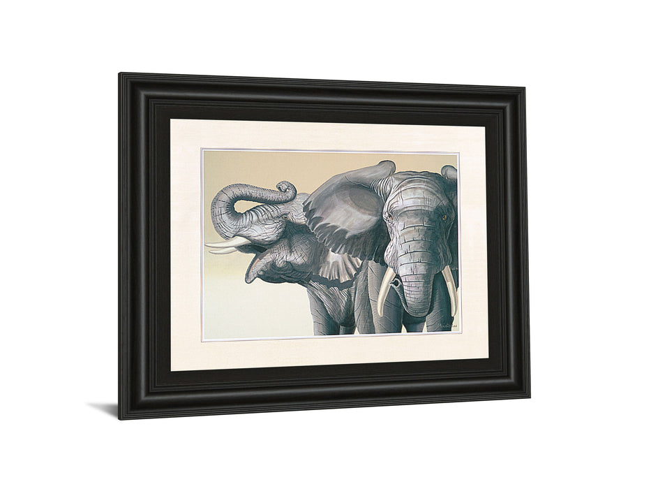 Elephant By Peter Moustakas - Framed Print Wall Art - Dark Gray
