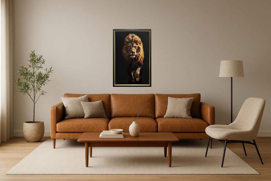 Majestic Mane - 24" x 36" Framed Wall Art - Brown