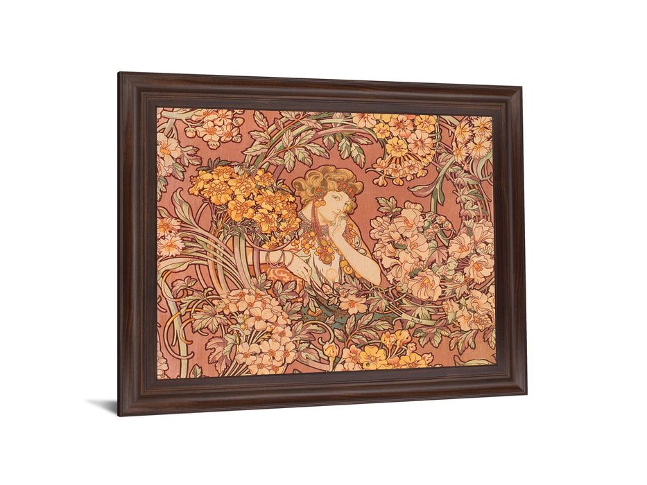 Whimsical Blossom Muse - 28" x 34" Framed Wall Art