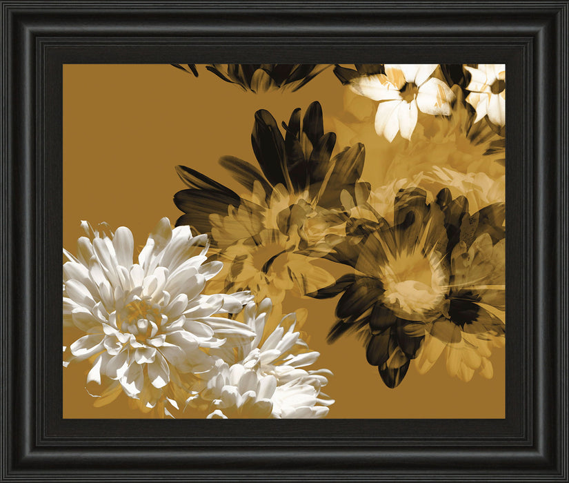 Golden Bloom I By Framed Print Wall Art - Light Brown