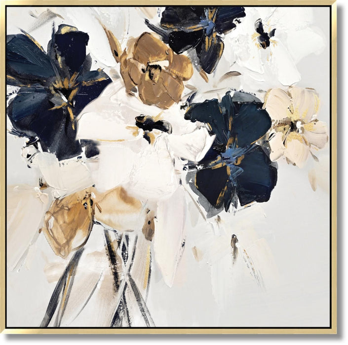 Midnight Petal Sonata - 35" x 35" Framed Wall Art