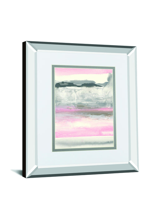 Charcoal And Blush I By Chris Paschke Mirrored Frame - Pink