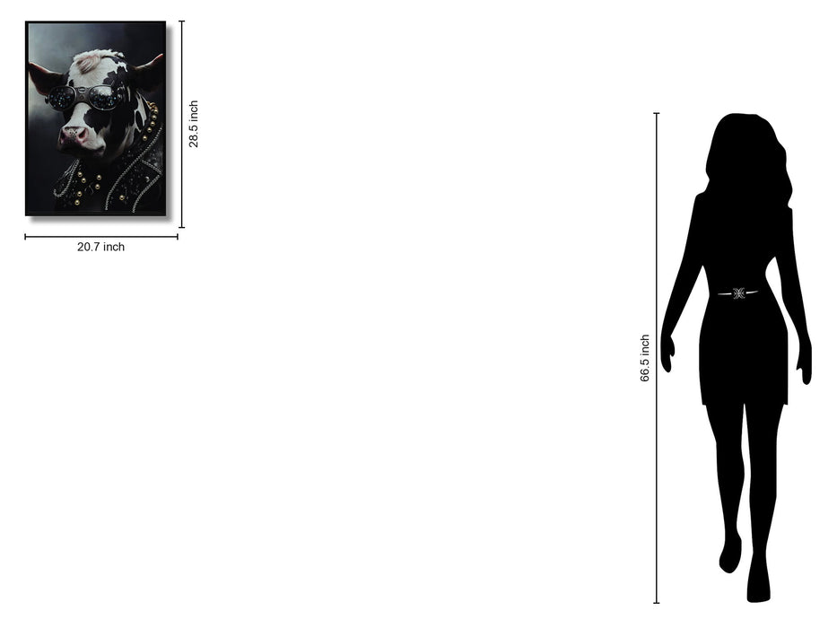 Studded Rebel Bovine - 21" x 29" Framed Wall Art