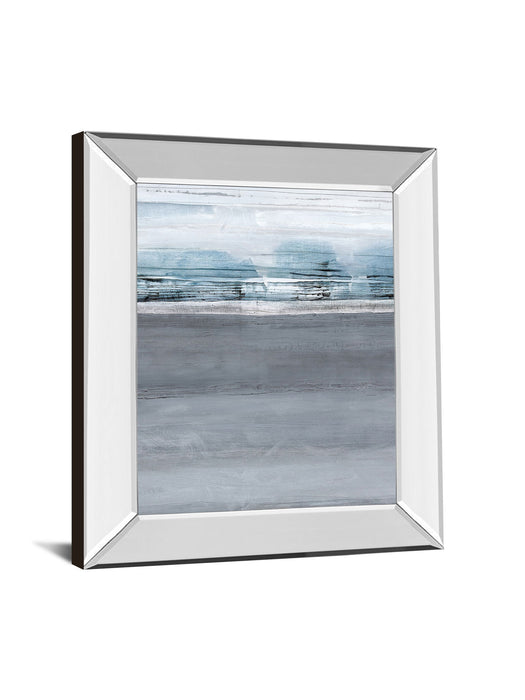 Snowy Tracks By Sims - Mirror Framed Print Wall Art - Dark Gray