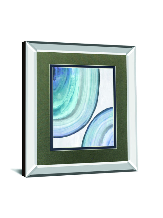 Endless Blue II By Eva Watts Mirrored Frame - Blue