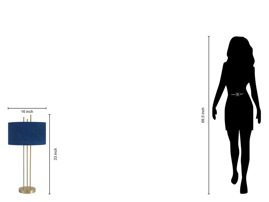 "Velvet Radiance" Metal Table Lamp (Set of 2) - Plated Gold Fiish