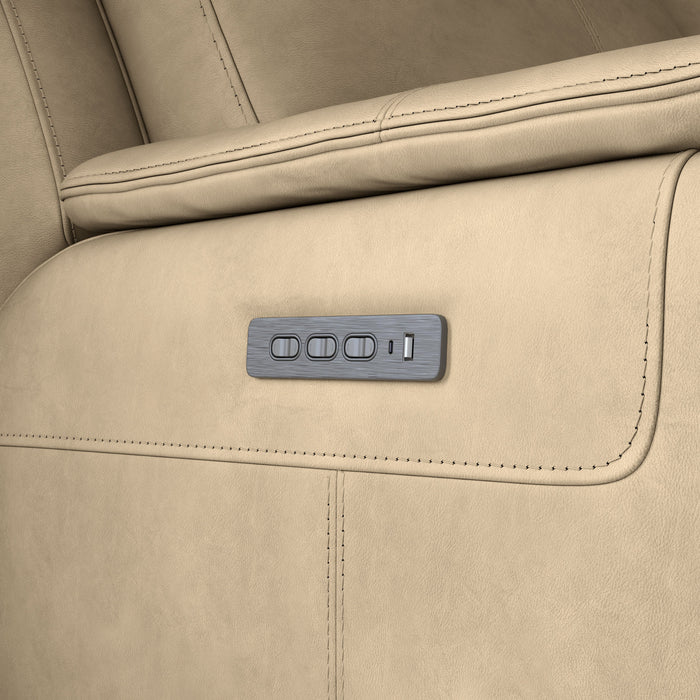 Odell - Power Reclining Loveseat With Console, Power Headrests & Lumbar - Stone