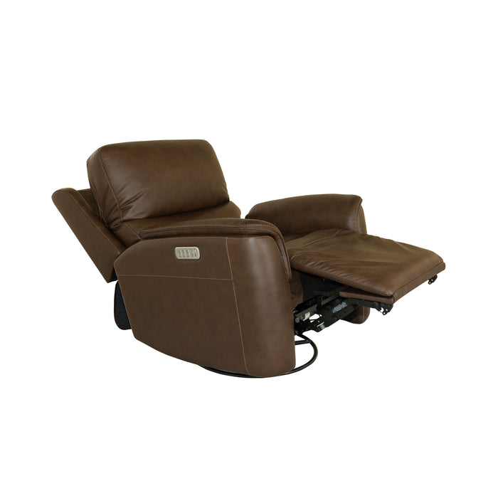 Henry - Power Swivel Gliding Recliner With Power Headrest, Lumbar, Heat & Massage