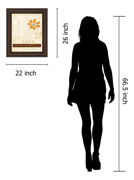 Let Love Bloom By Mollie B - Framed Print Wall Art - Orange