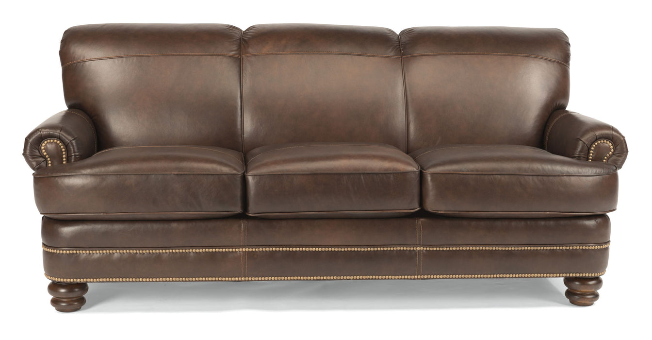 Bay Bridge - Leather Sofa, Nailhead Trim