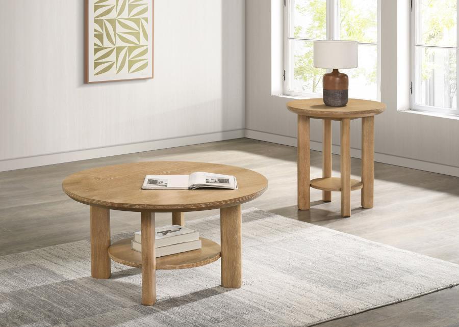 Ottowa - Round Wood Coffee Table Set