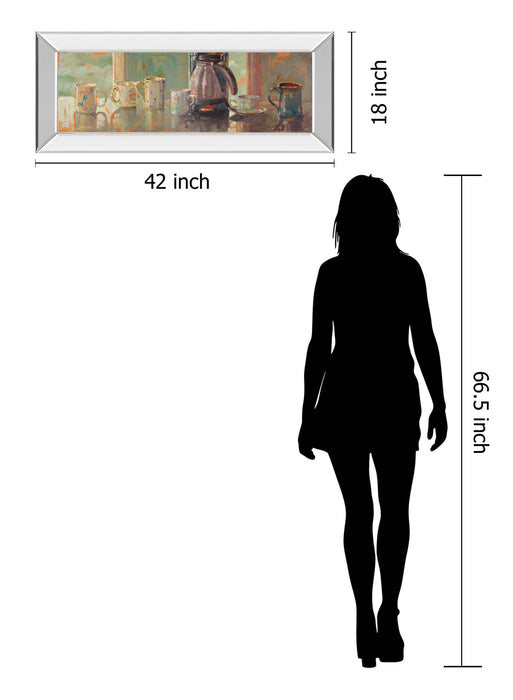 Gathering I By Lorraine Vail - Mirror Framed Print Wall Art - Dark Brown