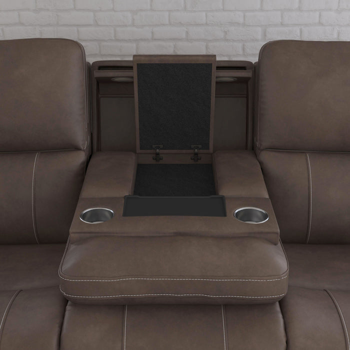 Carter - Power Reclining Sofa With Console & Power Headrests & Lumbar - Cappuccino