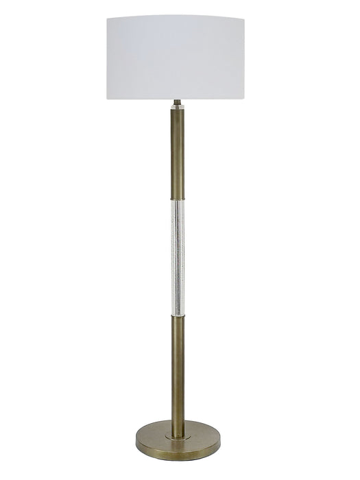 Golden Brilliance Metal & Seeded Crystal Floor Lamp With Night Light - Matte Golden Bronze