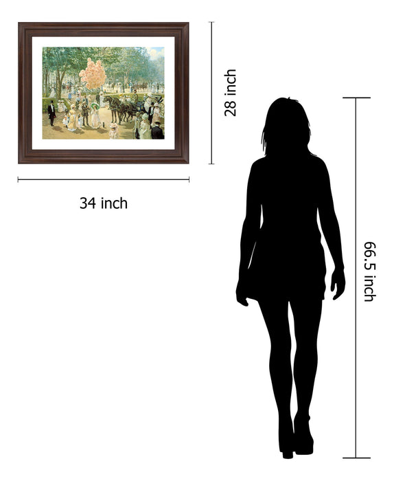 Victorian Balloon Promenade - 28" x 34" Framed Wall Art