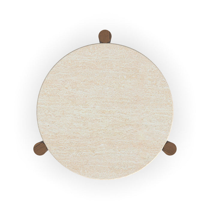 Verona - Accent Table - Beige / Dark Brown
