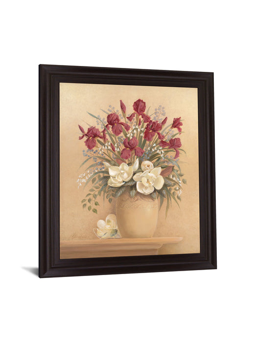 Burgundy Blossom Harmony - 28" x 34" Framed Wall Art
