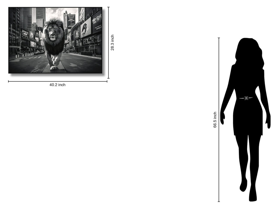 Glossy Painted Framed Canvas - King Of The City - Dark Gray