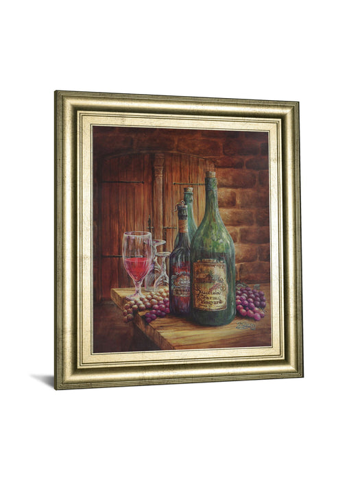 Vintage Wine Ill - Framed Print Wall Art - Dark Brown