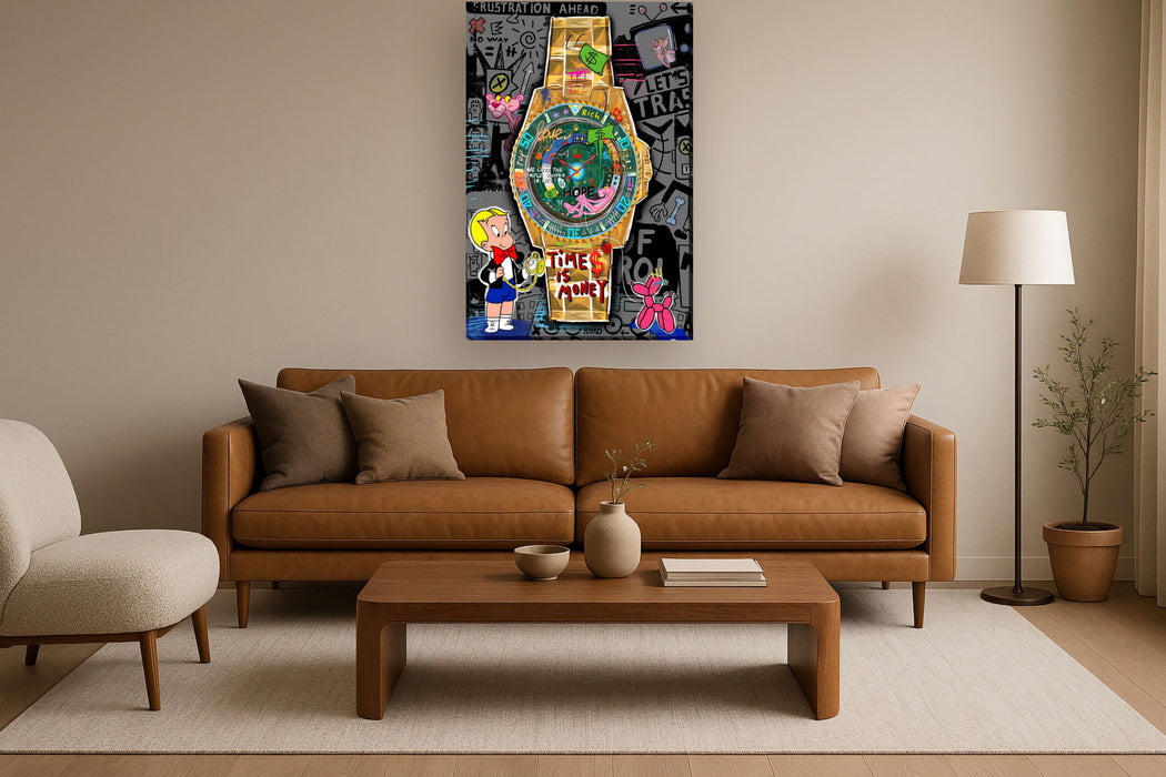Graffiti Luxe Watch - 32" x 48" Framed Wall Art