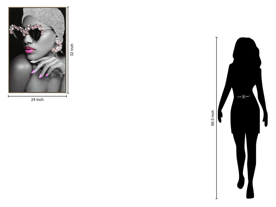 Hand Painted Textured Canvas In Frame 24 x 32 - Black