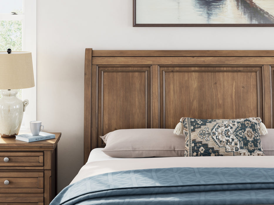 Feddinger California King Storage Sleigh Bed with Mirrored Dresser