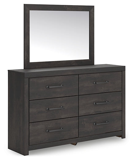 Hollivern Queen Panel Bed with Mirrored Dresser, Chest and Nightstand