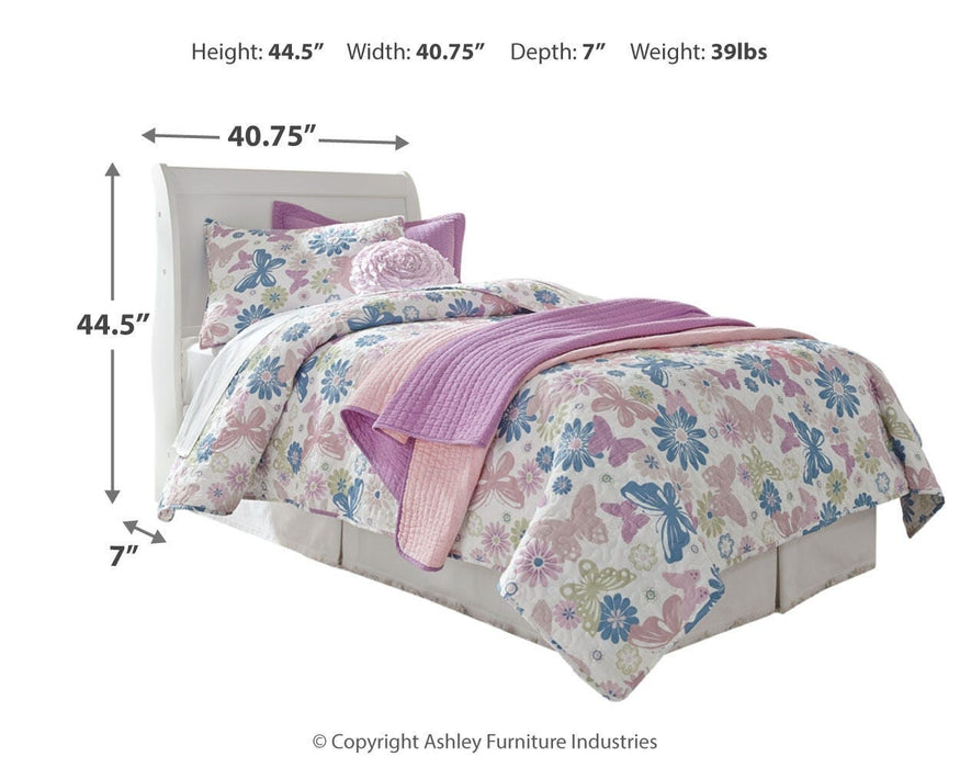 Anarasia Twin Sleigh Headboard, Dresser, Mirror, Chest and Nightstand