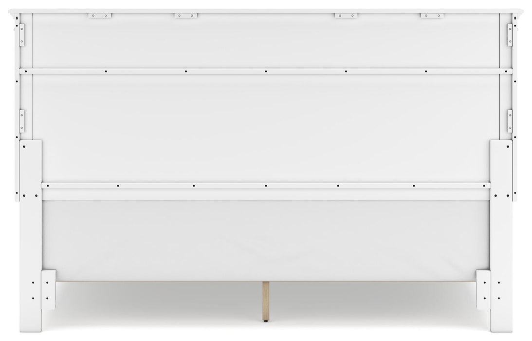 Fortman King Panel Bed with Mirrored Dresser and Nightstand