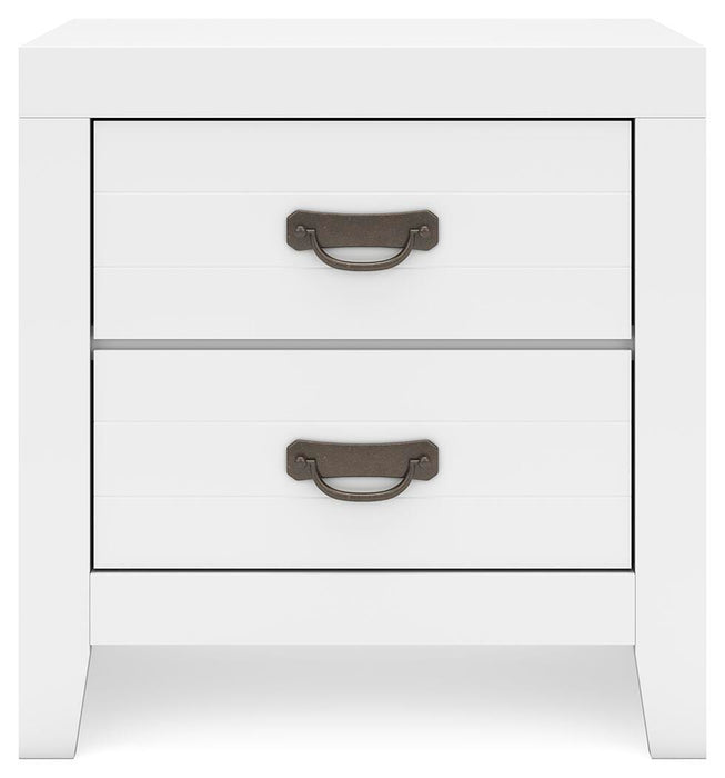 Binterglen California King Panel Bed with Mirrored Dresser and Nightstand