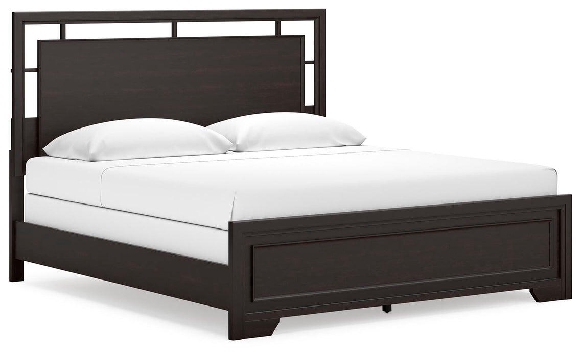 Covetown King Panel Bed, Dresser, Mirror, Chest and Nightstand