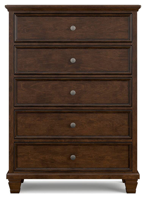 Danabrin Twin Panel Bed with Mirrored Dresser, Chest and Nightstand