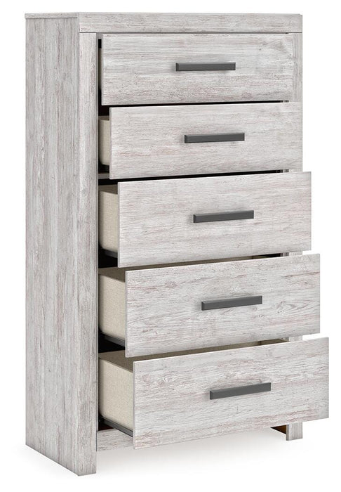 Cayboni Full Panel Bed, Dresser, Mirror, Chest and Nightstand