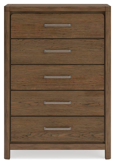 Cabalynn Queen Upholstered Bed with Mirrored Dresser, Chest and Nightstand