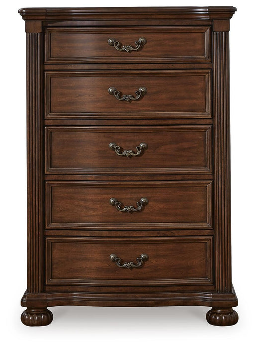 Lavinton Queen Poster Bed, Dresser, Mirror, Chest and Nightstand