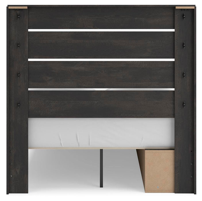 Hollivern Full Panel Storage Bed, Dresser and Mirror
