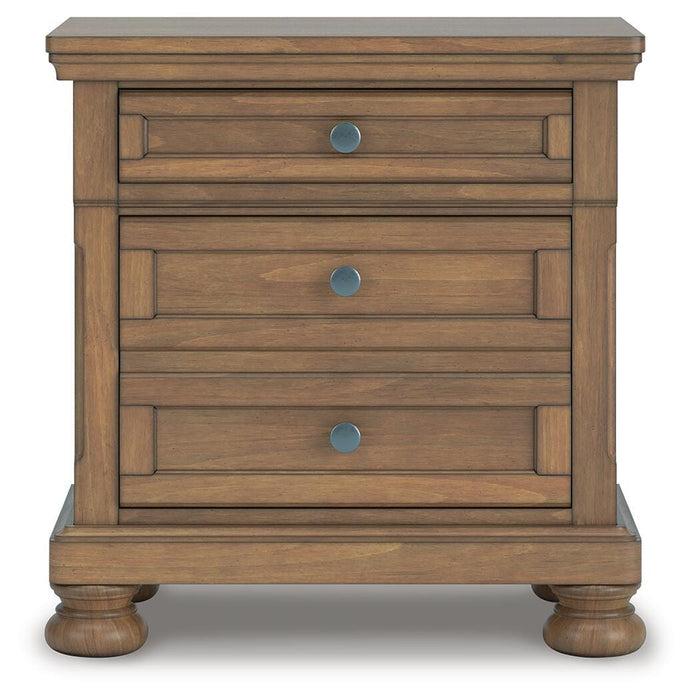 Feddinger Queen Panel Bed with Mirrored Dresser, Chest and Nightstand