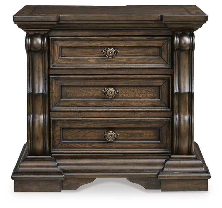Maylee King Canopy Bed, Dresser, Mirror, Chest and Nightstand