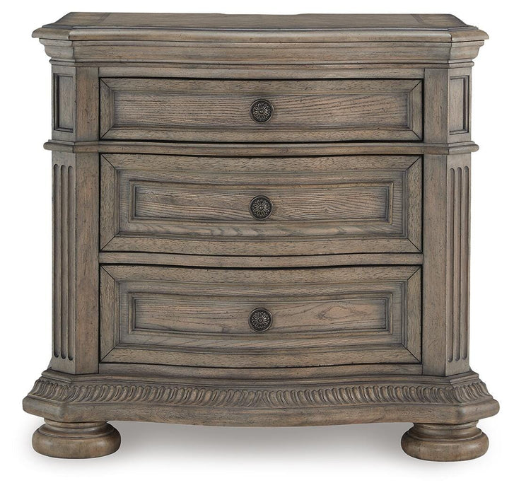 Ardenfield Queen Upholstered Sleigh Bed, Dresser, Mirror, Chest and Nightstand
